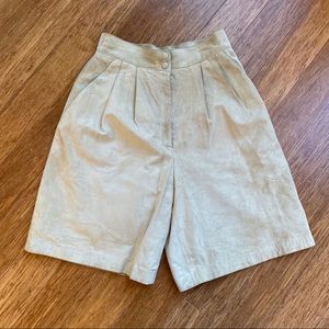 VINTAGE oatmeal suede high-waist shorts